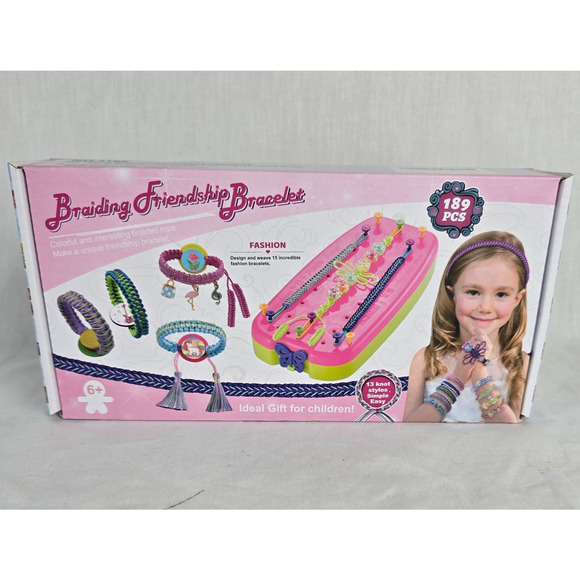 Onwoli Braiding Friendship Bracelet Making Kit Pink Colorful 189 Pieces NIB - Picture 1 of 10